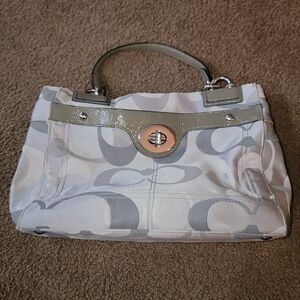 Coach Gray and Cream Women's Handbag